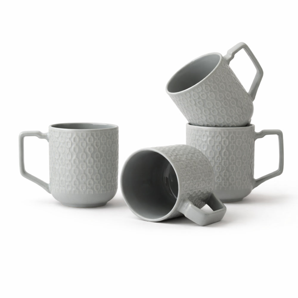 K&Co. Versaille Mug Set 4pk - GREY
