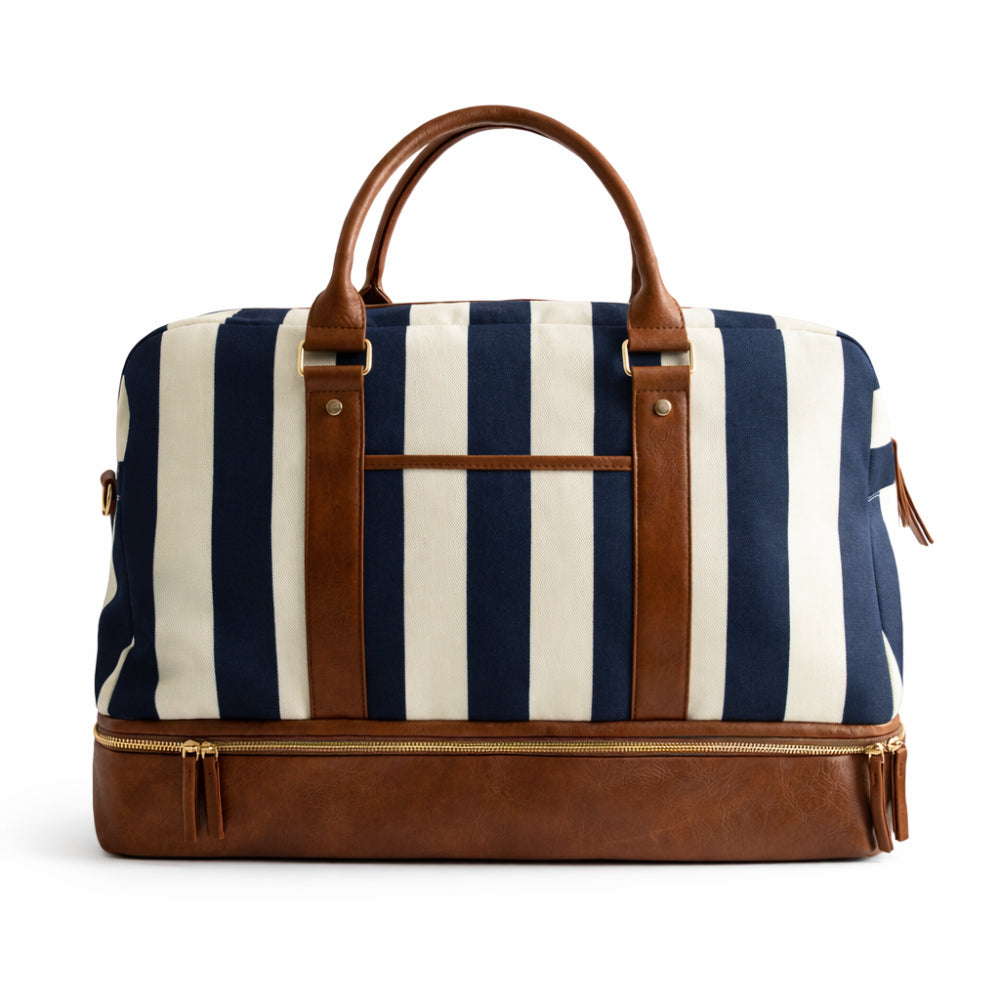 K&Co. Journey Collection Travel Overnight Bag - NAVY STRIPE