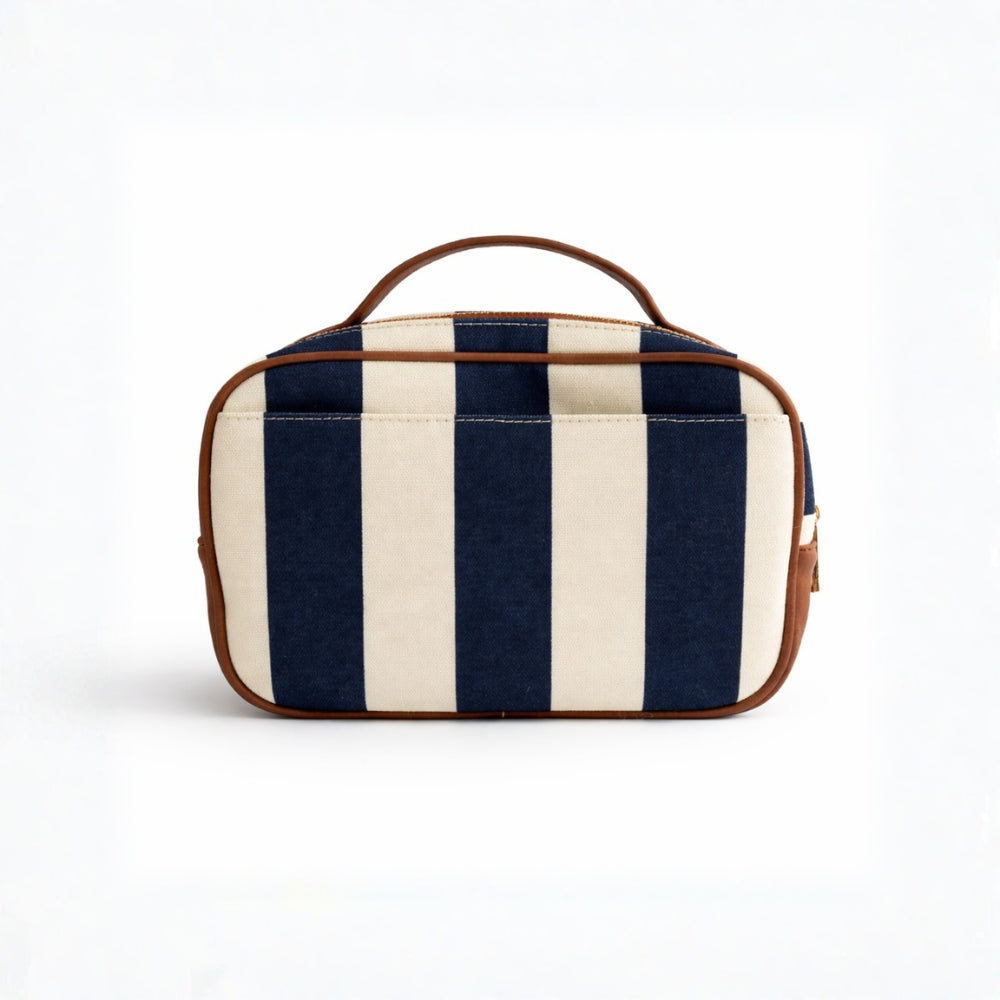 K&Co. Journey Collection Travel Handle Toiletries Bag - NAVY STRIPE