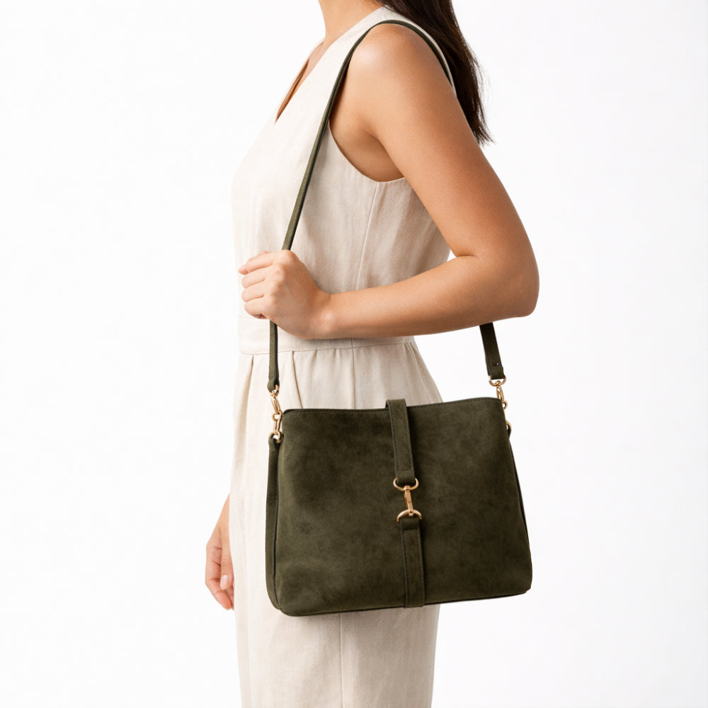 K&Co. Journey Collection Bucket Bag - KHAKI