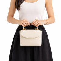 K&Co. Journey Collection Handle Side Bag - BEIGE