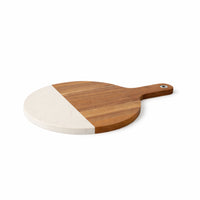 Lake House Collection Wood & Marble Round Board