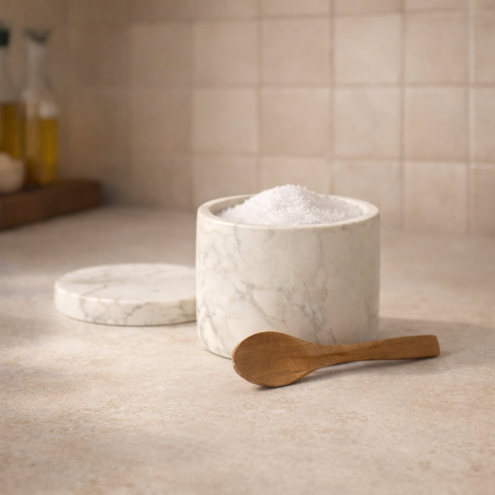 Lake House Collection Marble Seasoning Jar with Spoon