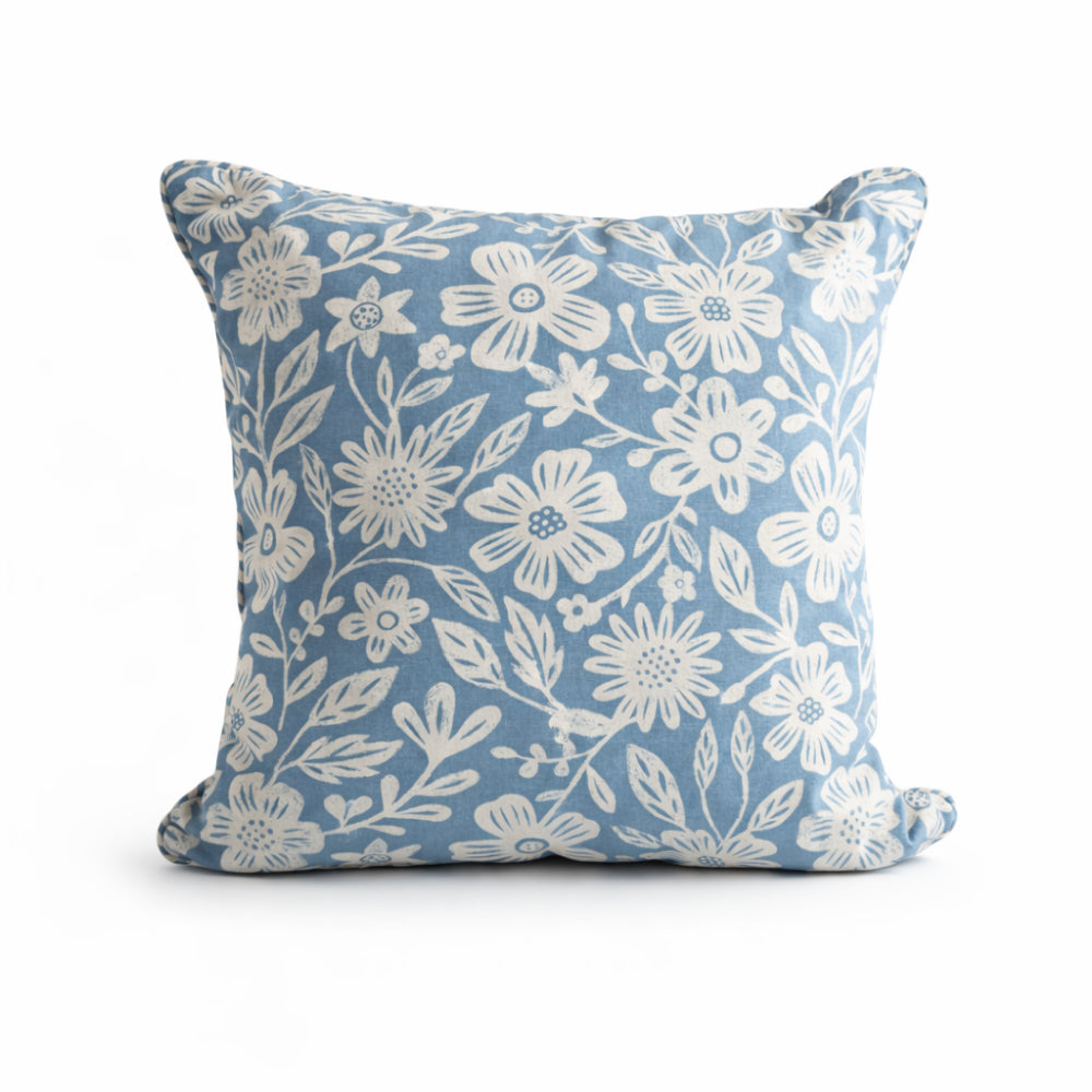 Lake House Collection Cushion Printed - BLUE BLOOMS