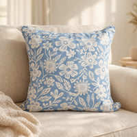 Lake House Collection Cushion Printed - BLUE BLOOMS