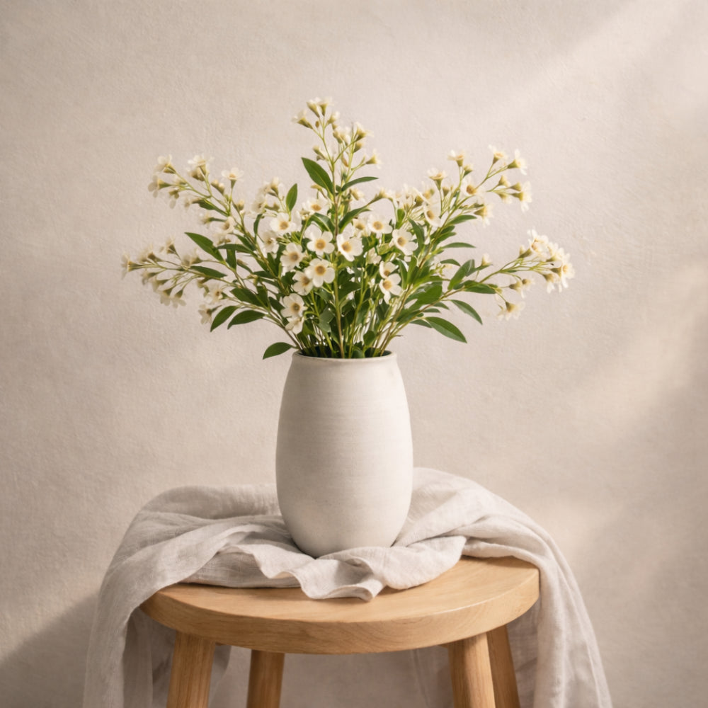 Lake House Collection Stem Wax Flower - WHITE