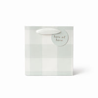 Square Gift Bag - GREEN GINGHAM