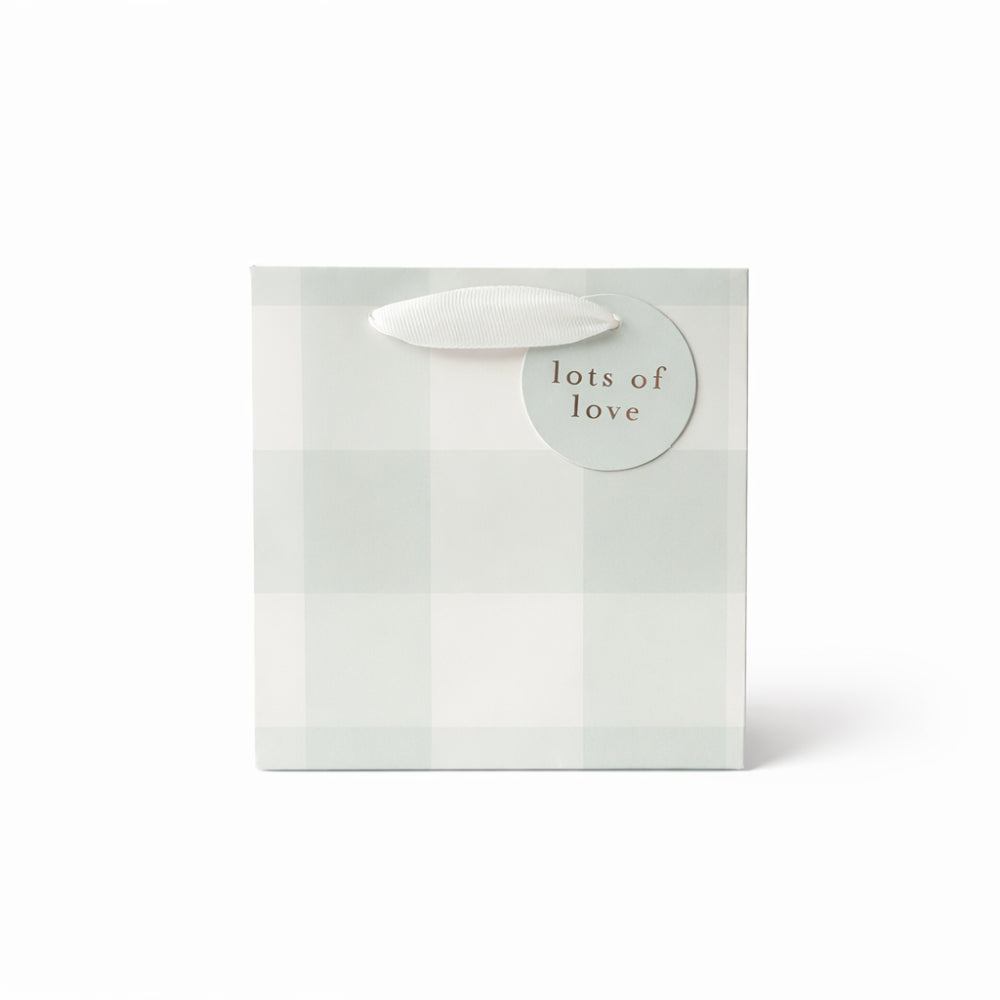 Square Gift Bag - GREEN GINGHAM