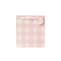 Small Gift  Bag - BLUSH GINGHAM