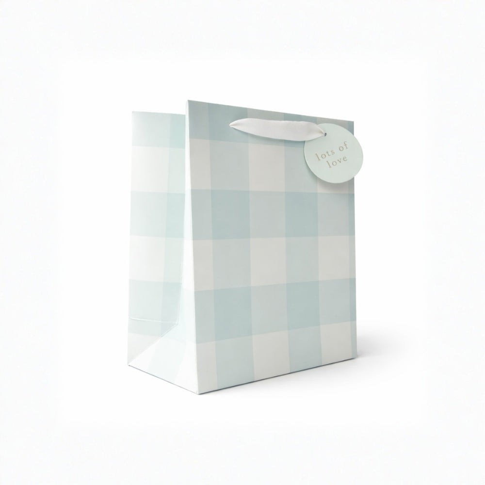 Small Gift  Bag - GREEN GINGHAM