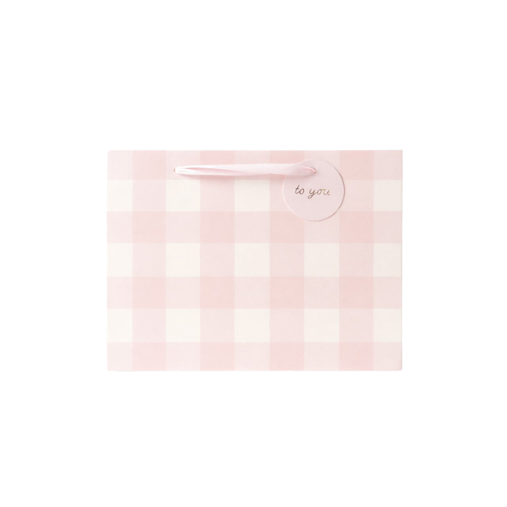 Medium Gift Bag - BLUSH GINGHAM