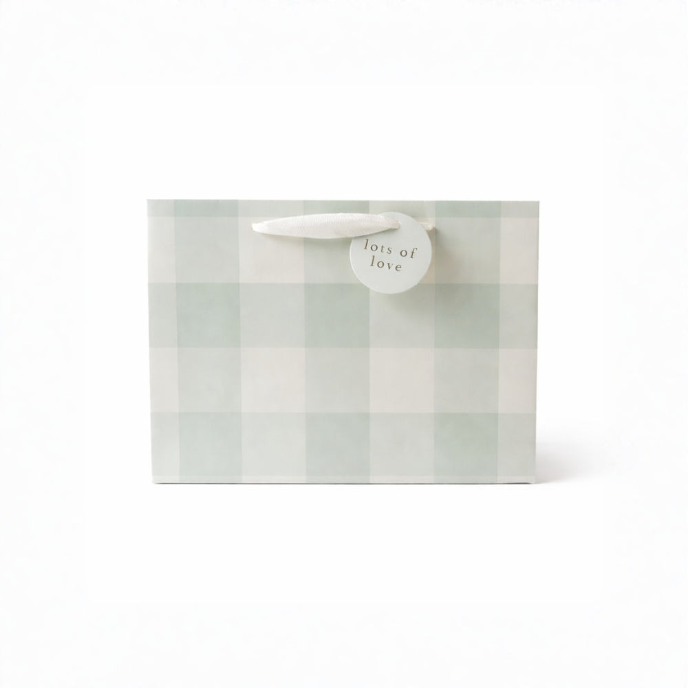 Medium Gift Bag - GREEN GINGHAM