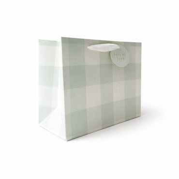 Medium Gift Bag - GREEN GINGHAM
