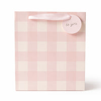 Large Gift Bag - BLUSH GINGHAM