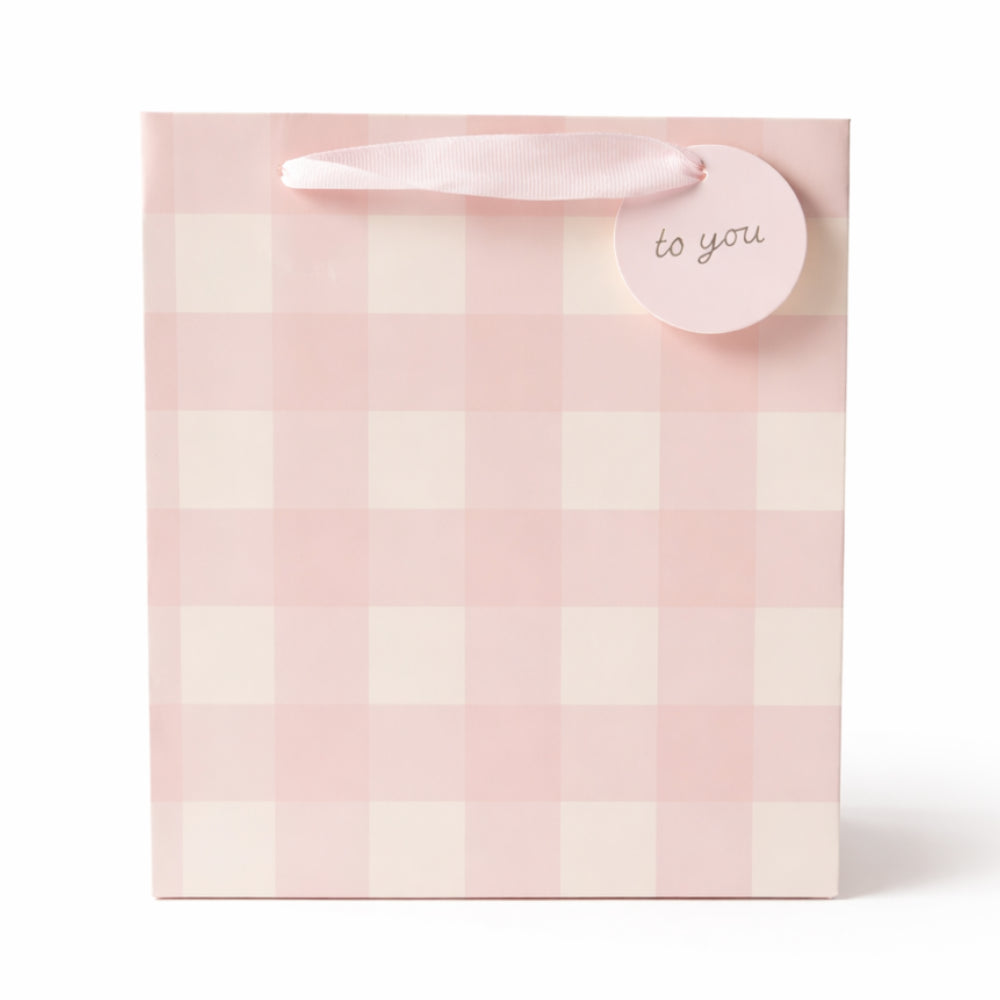 Large Gift Bag - BLUSH GINGHAM