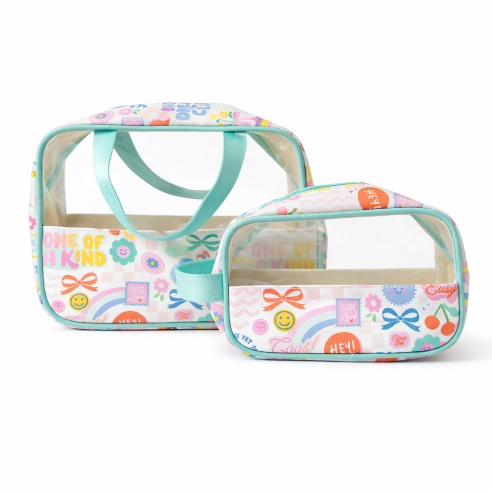 The Daisy Edit 2pc Makeup Bag Set - GOOD VIBES