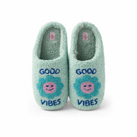The Daisy Edit Boucle Slippers/Scuffs - GOOD VIBES