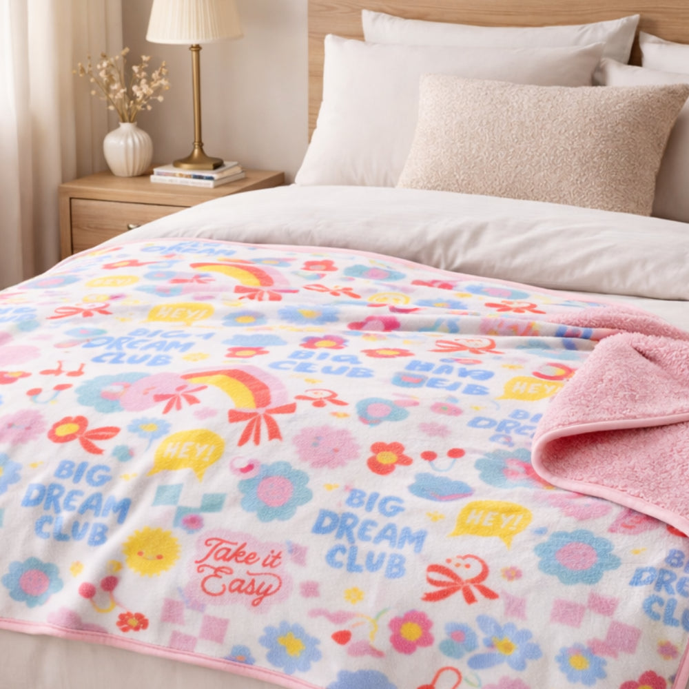The Daisy Edit Plush Blanket - GOOD VIBES