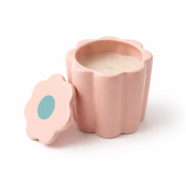 The Daisy Edit Ceramic Candle - FLOWER PINK