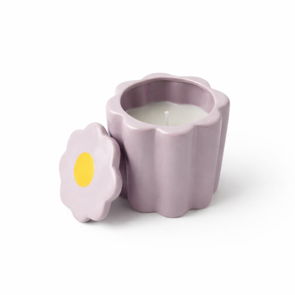 The Daisy Edit Ceramic Candle - FLOWER LILAC