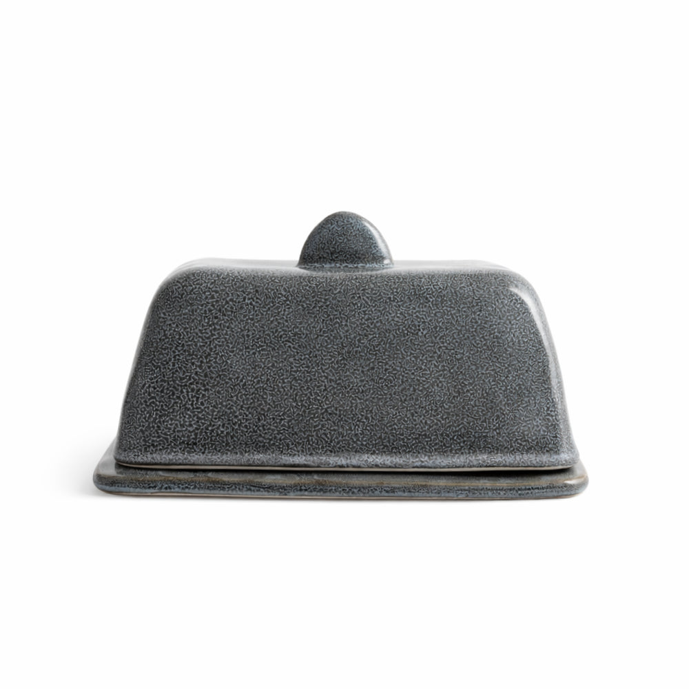 Lake House Collection Ceramic Butter Dish - SLATE SPECKLE