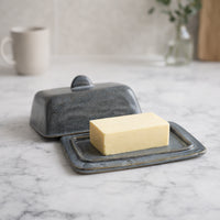 Lake House Collection Ceramic Butter Dish - SLATE SPECKLE