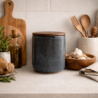 Lake House Collection Ceramic Medium Canister - SLATE SPECKLE