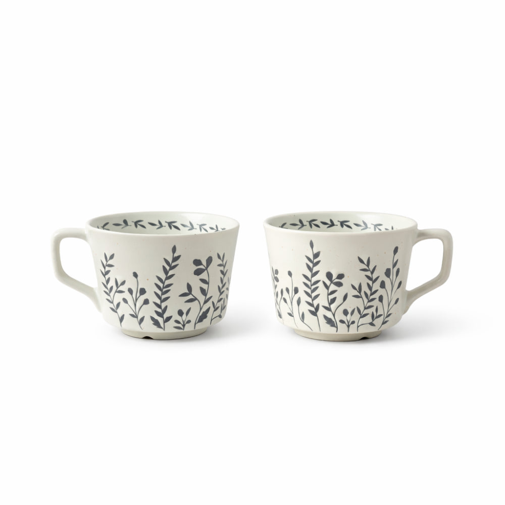 Lake House Collection Ceramic 2pk Etched Cup