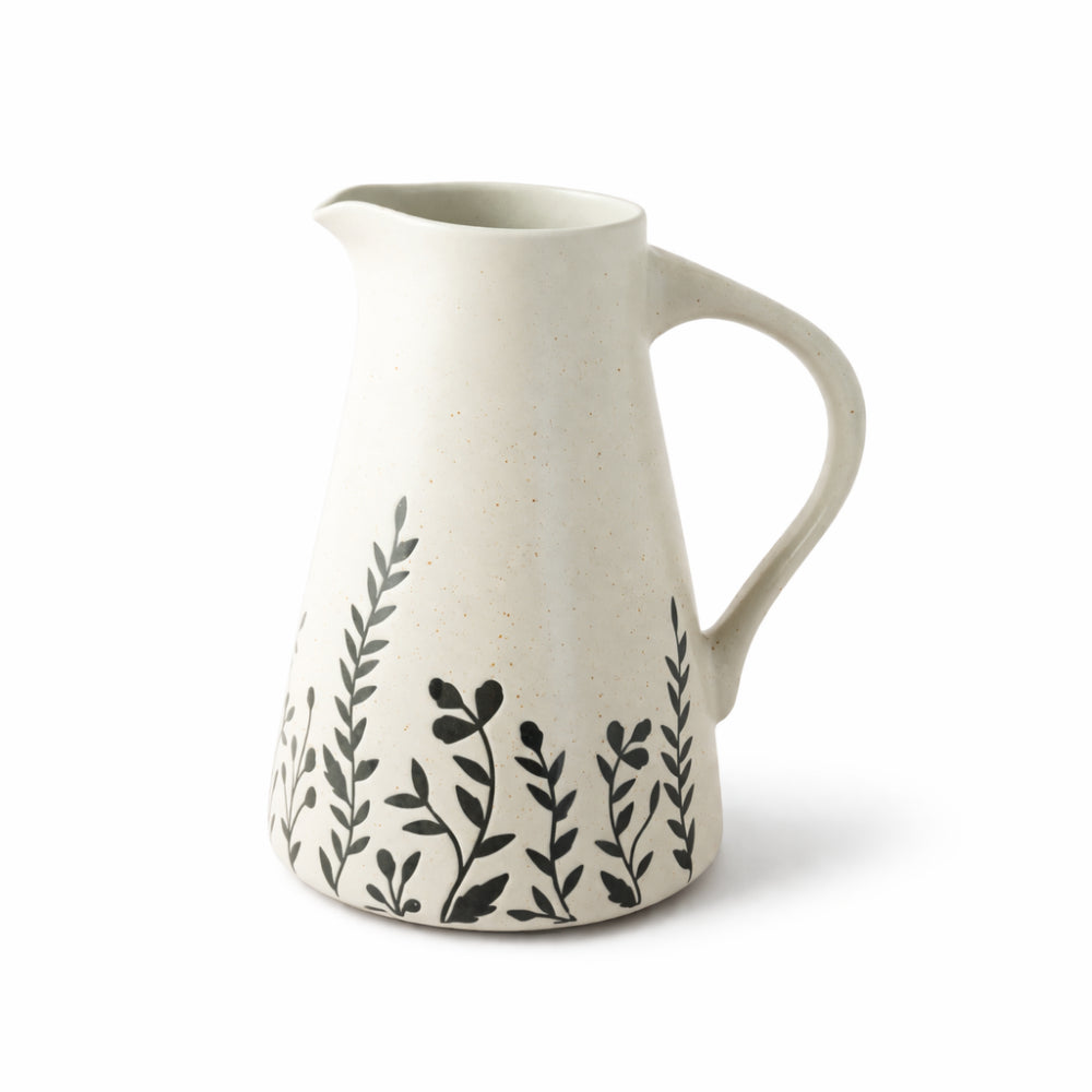 Lake House Collection Ceramic Etched Water Jug