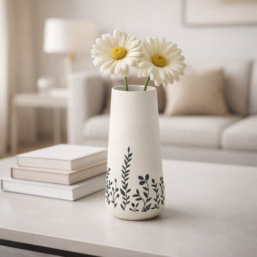 Lake House Collection Ceramic Etched Vase