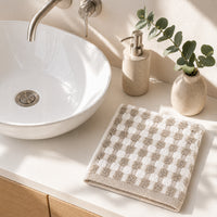 Evergreen Collection Pom Pom Face Washer - SAND