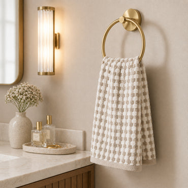 Evergreen Collection Pom Pom Hand Towel - SAND