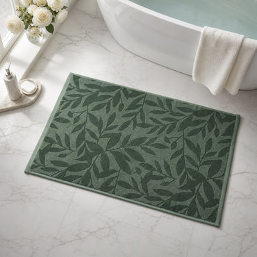 Evergreen Collection Jacquard Bath Mat - SAGE
