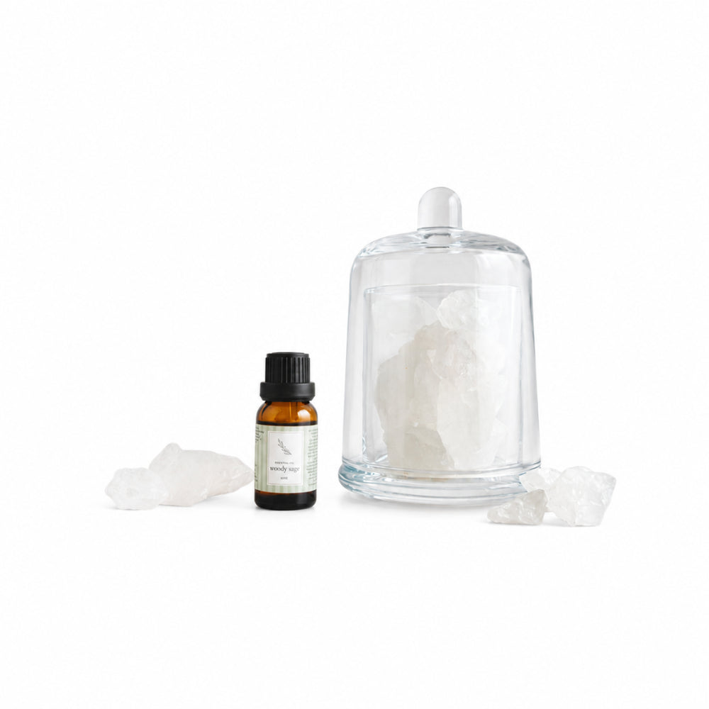Evergreen Collection Fragrance Stone and Oil Set - WOODY SAGE