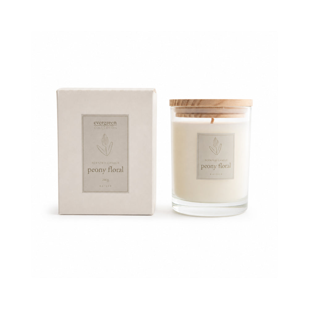 Evergreen Collection 240g Candle - PEONY FLORAL