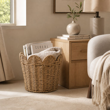 Evergreen Collection Woven Basket Bin