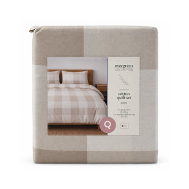 Evergreen Collection Quilt Cover Set - GINGHAM