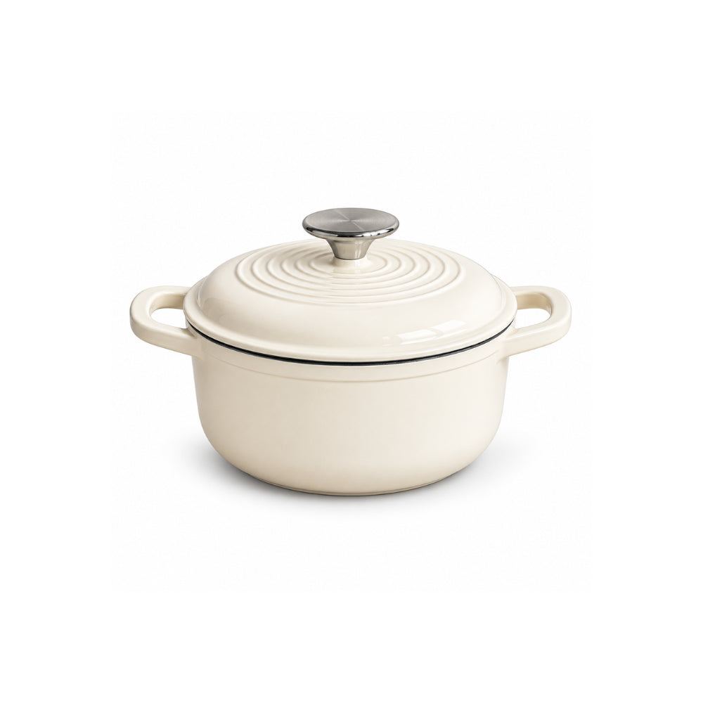 K&Co. Chef Series Cast Iron Dutch Oven 17.3cm - CREAM