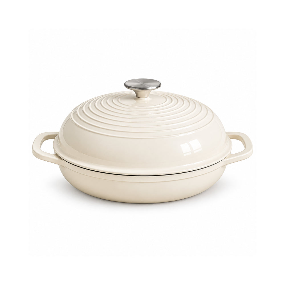 K&Co. Chef Series Cast Iron Bread Oven 28cm - CREAM