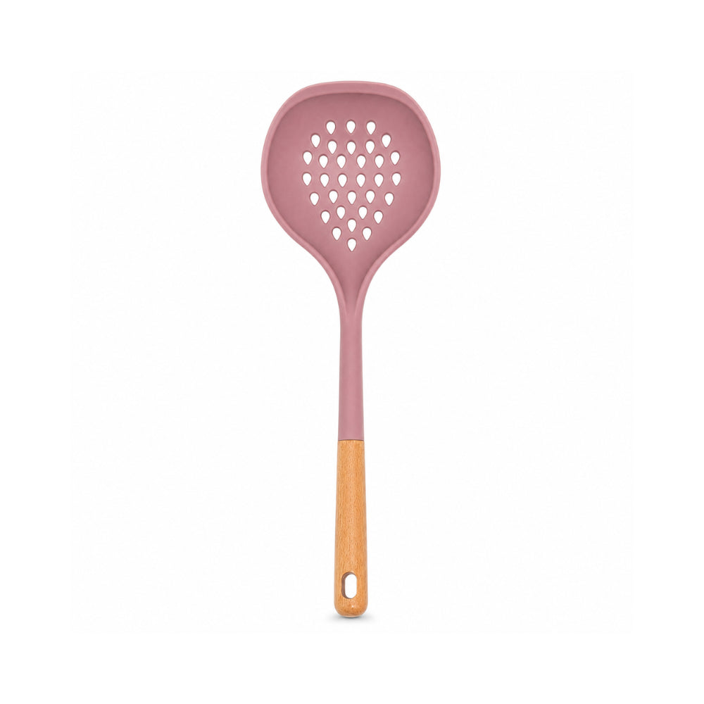 K&Co. Chef Series Wooden Handle & Silicone Skimmer - PINK