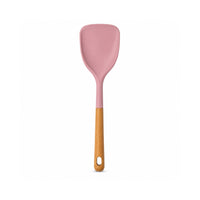 K&Co. Chef Series Wooden Handle & Silicone Solid Turner - PINK