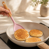 K&Co. Chef Series Wooden Handle & Silicone Solid Turner - PINK