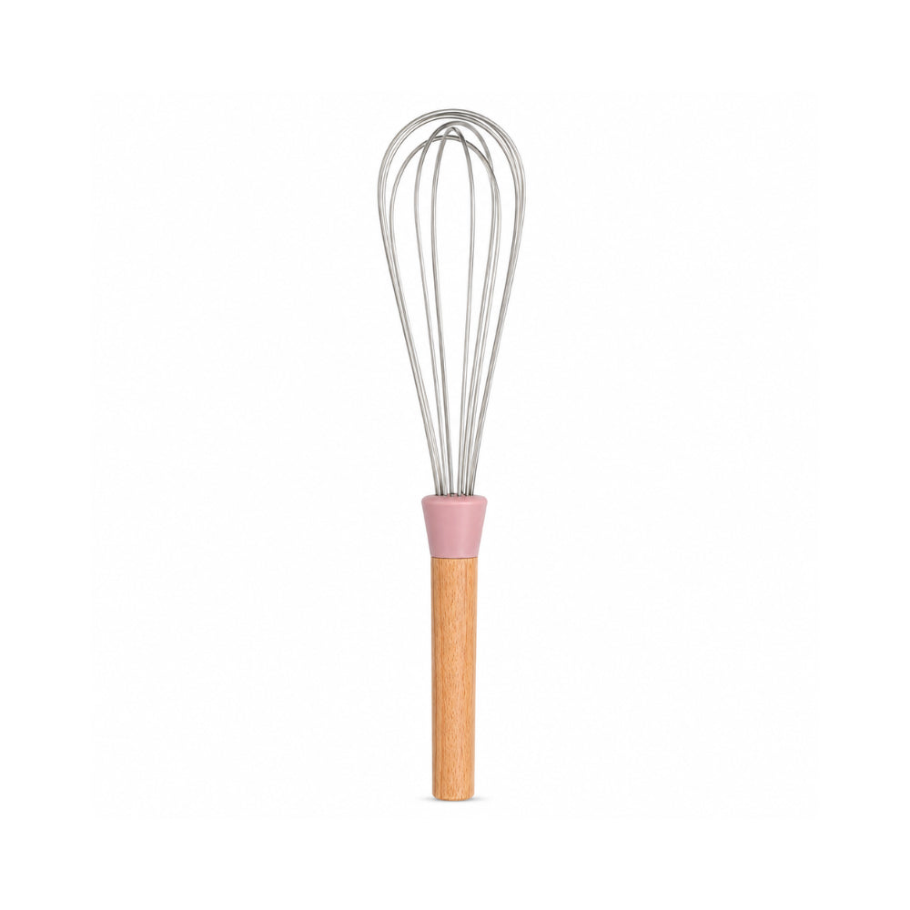 K&Co. Chef Series Wooden Handle Whisk - PINK