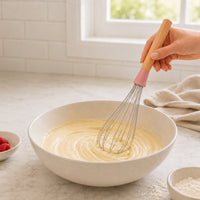 K&Co. Chef Series Wooden Handle Whisk - PINK