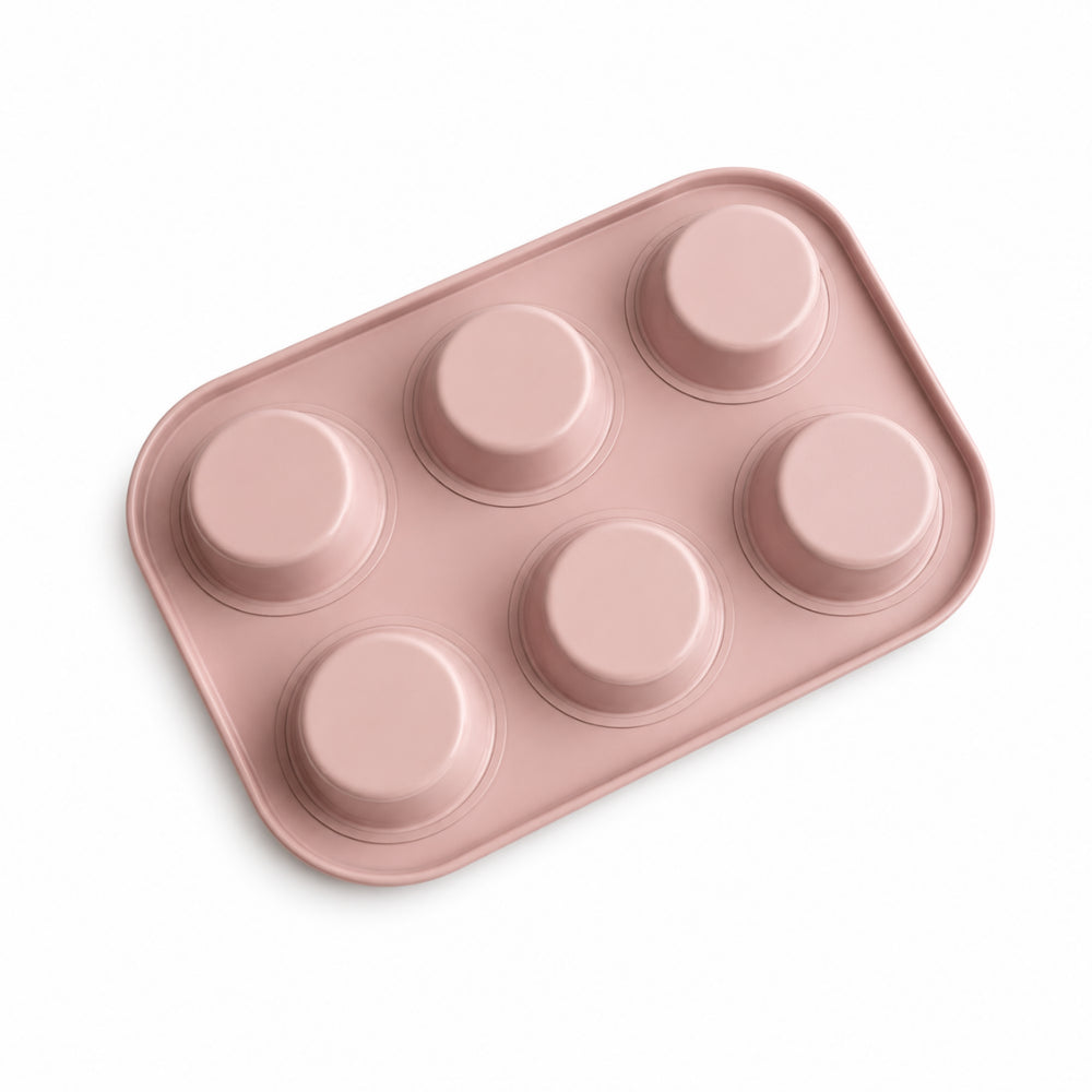 K&Co. Chef Series Muffin Tray 6 Cup  - PINK