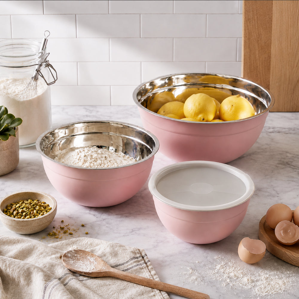 K&Co. Chef Series Mixing Bowls 3 Piece  - PINK