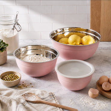 K&Co. Chef Series Mixing Bowls 3 Piece  - PINK
