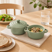 K&Co. Chef Series Ceramic Ramekins with Lid - SAGE