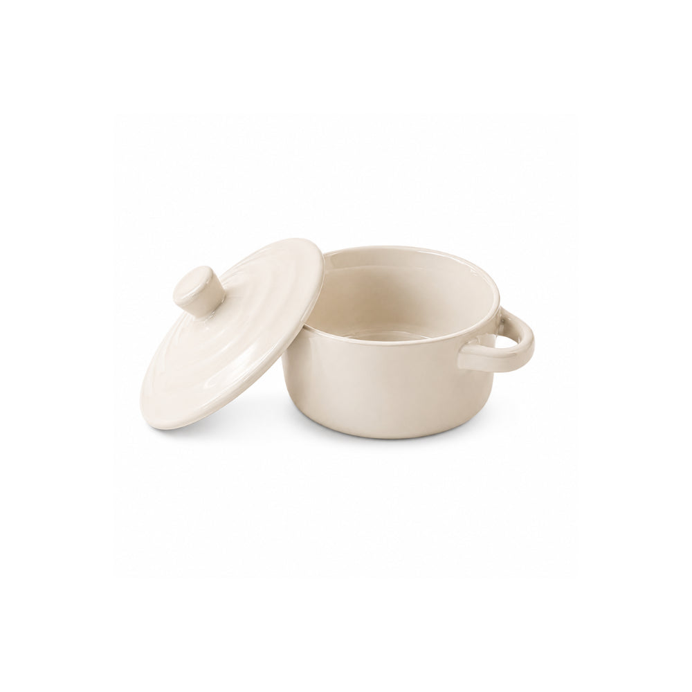 K&Co. Chef Series Ceramic Ramekins with Lid - BEIGE