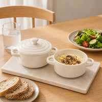 K&Co. Chef Series Ceramic Ramekins with Lid - BEIGE